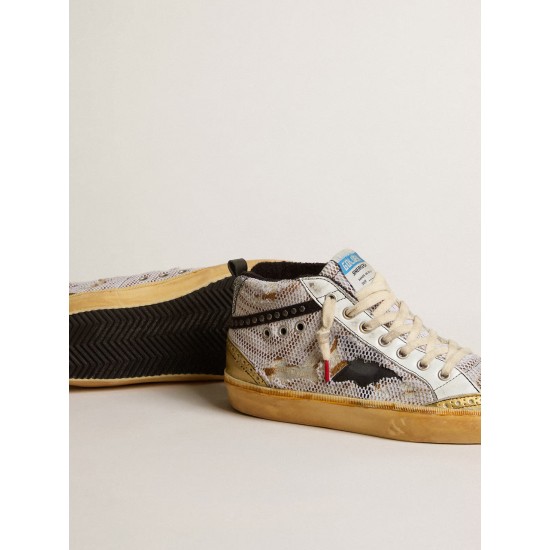 Mid Star LAB in pony skin and mesh with black star and studded flash Mid Star LAB in pony skin and mesh with black star and studded flash