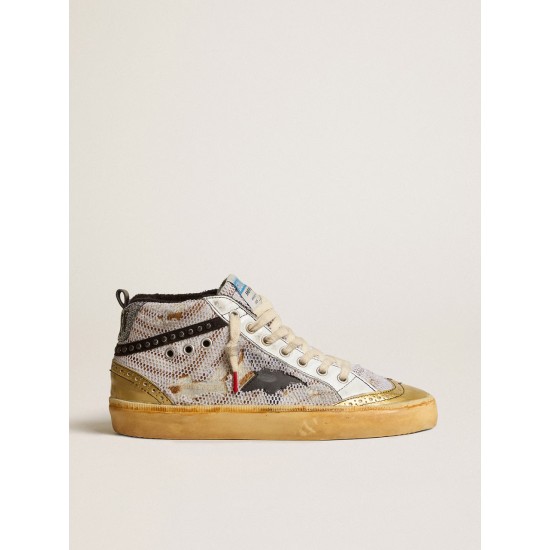 Mid Star LAB in pony skin and mesh with black star and studded flash Mid Star LAB in pony skin and mesh with black star and studded flash