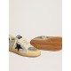 Ball Star LAB in silver leather with black suede star and heel tab Ball Star LAB in silver leather with black suede star and heel tab