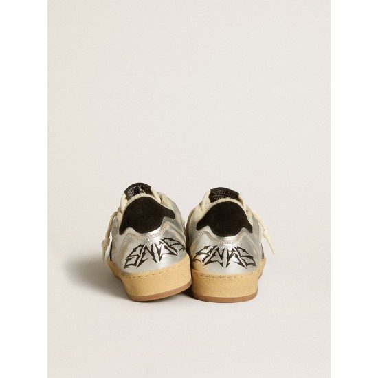Ball Star LAB in silver leather with black suede star and heel tab Ball Star LAB in silver leather with black suede star and heel tab