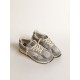 Dad-Star in suede and silver mesh with white leather star and heel tab Dad-Star in suede and silver mesh with white leather star and heel tab