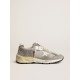 Dad-Star in suede and silver mesh with white leather star and heel tab Dad-Star in suede and silver mesh with white leather star and heel tab