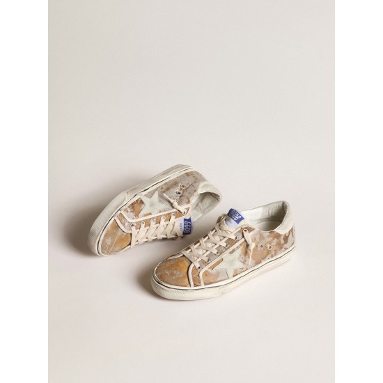 Hi Star LTD in bronze jacquard fabric with ice-gray suede star Hi Star LTD in bronze jacquard fabric with ice-gray suede star