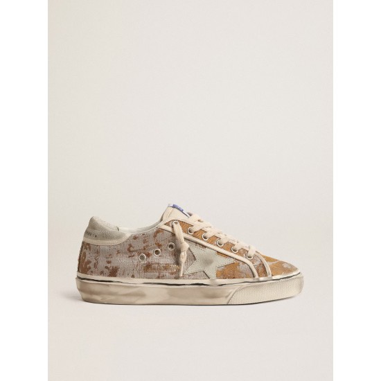 Hi Star LTD in bronze jacquard fabric with ice-gray suede star Hi Star LTD in bronze jacquard fabric with ice-gray suede star