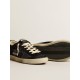 Women’s Super-Star in black velvet and suede with black suede star Women’s Super-Star in black velvet and suede with black suede star
