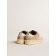 Stardan in old rose suede with white leather star and heel tab Stardan in old rose suede with white leather star and heel tab
