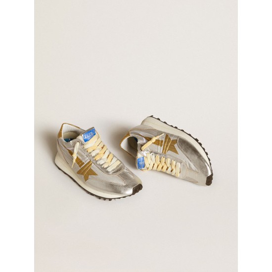 Women’s Marathon with silver ripstop nylon upper and gold star Women’s Marathon with silver ripstop nylon upper and gold star