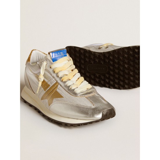 Women’s Marathon with silver ripstop nylon upper and gold star Women’s Marathon with silver ripstop nylon upper and gold star