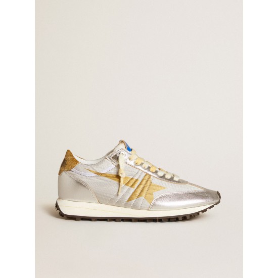Women’s Marathon with silver ripstop nylon upper and gold star Women’s Marathon with silver ripstop nylon upper and gold star