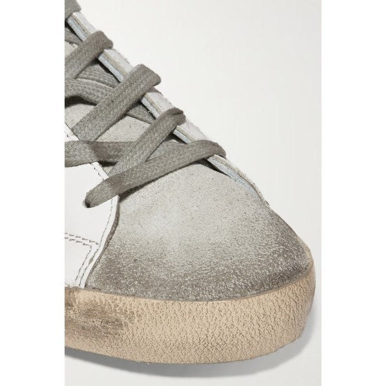 Superstar distressed leopard-print calf hair, leather and suede sneakers Superstar distressed leopard-print calf hair, leather and suede sneakers