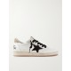 Ball Star distressed printed suede-trimmed leather sneakers Ball Star distressed printed suede-trimmed leather sneakers
