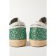 Superstar distressed suede-trimmed glittered leather sneakers Superstar distressed suede-trimmed glittered leather sneakers