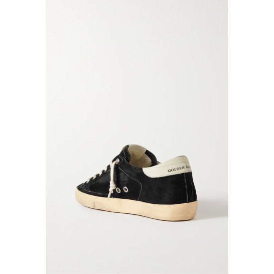 Superstar distressed leather-trimmed suede sneakers Superstar distressed leather-trimmed suede sneakers