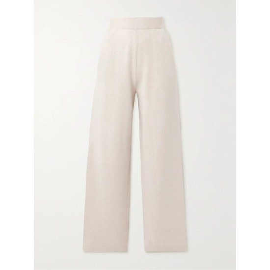Golden cashmere and wool-blend track pants Golden cashmere and wool-blend track pants
