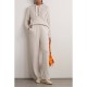 Golden cashmere and wool-blend track pants Golden cashmere and wool-blend track pants
