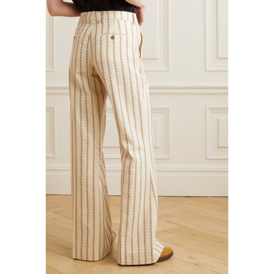 Journey cotton canvas-jacquard flared pants Journey cotton canvas-jacquard flared pants