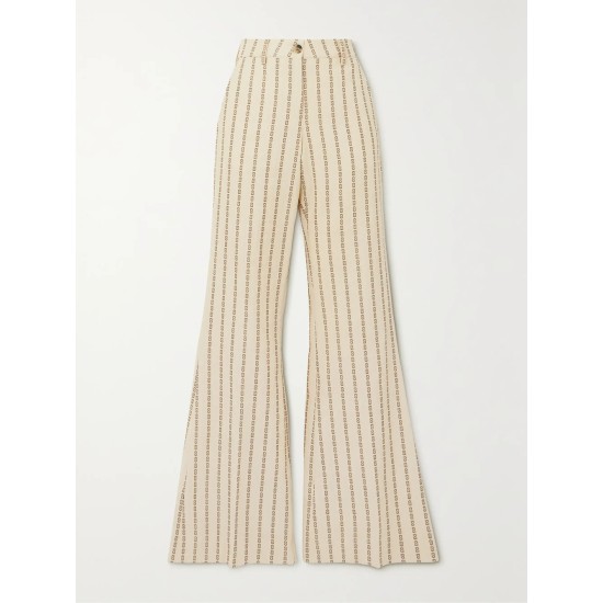 Journey cotton canvas-jacquard flared pants Journey cotton canvas-jacquard flared pants