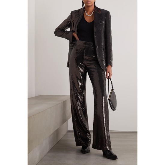 Journey sequined crepe wide-leg pants Journey sequined crepe wide-leg pants