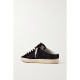 Super-Star Sabot distressed glittered leather and suede slip-on sneakers Super-Star Sabot distressed glittered leather and suede slip-on sneakers