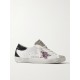 Superstar distressed glittered leather sneakers Superstar distressed glittered leather sneakers