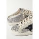 Super-Star Sabot distressed glittered leather and suede slip-on sneakers Super-Star Sabot distressed glittered leather and suede slip-on sneakers