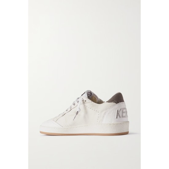 Ball Star distressed calf hair and canvas-trimmed leather sneakers Ball Star distressed calf hair and canvas-trimmed leather sneakers