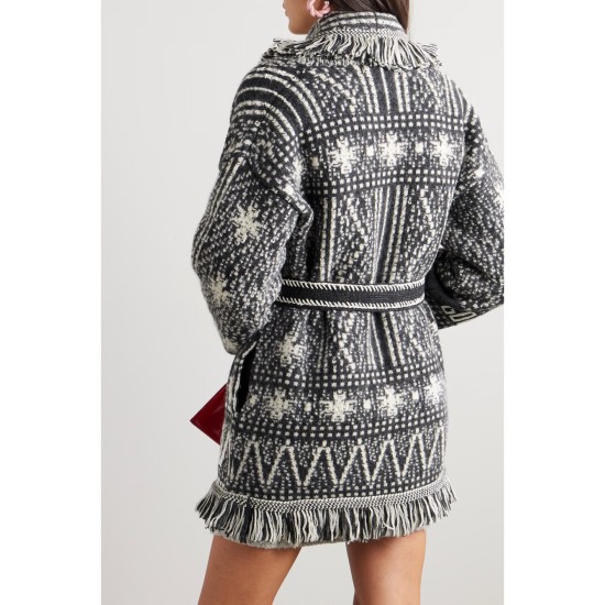 Journey belted fringed Fair Isle alpaca and wool-blend cardigan Journey belted fringed Fair Isle alpaca and wool-blend cardigan