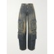 Distressed wide-leg cargo jeans Distressed wide-leg cargo jeans