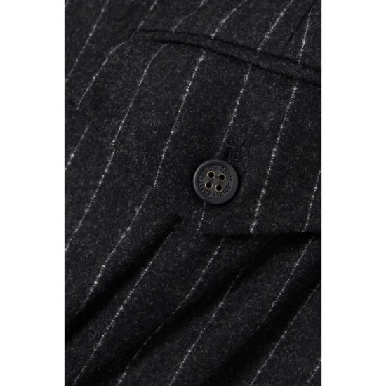Journey pinstriped wool-blend flannel wide-leg pants Journey pinstriped wool-blend flannel wide-leg pants