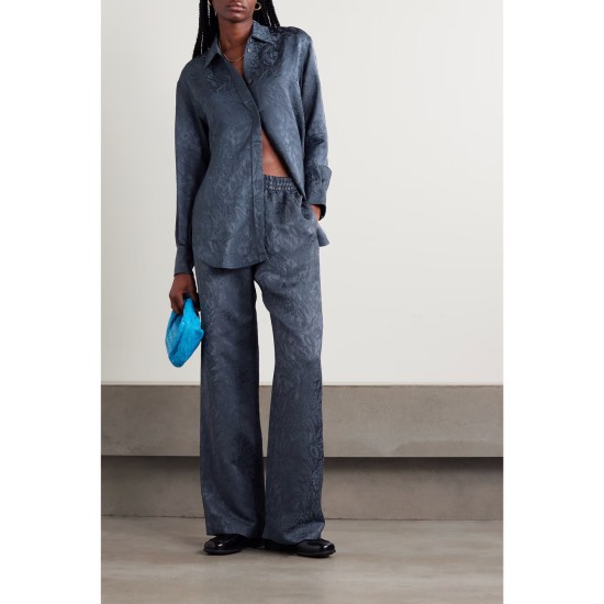 Journey studded satin-jacquard wide-leg pants Journey studded satin-jacquard wide-leg pants