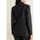 Double-breasted pinstriped wool-blend flannel blazer Double-breasted pinstriped wool-blend flannel blazer