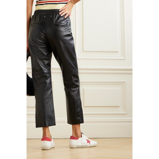 Textured-leather straight-leg pants Textured-leather straight-leg pants