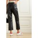 Textured-leather straight-leg pants Textured-leather straight-leg pants