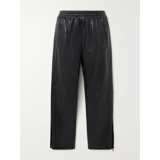 Textured-leather straight-leg pants Textured-leather straight-leg pants