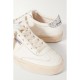 Soul-Star distressed glittered leather sneakers Soul-Star distressed glittered leather sneakers