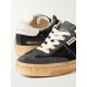 Soul-Star distressed suede and leather-trimmed velvet sneakers Soul-Star distressed suede and leather-trimmed velvet sneakers
