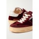 Soul-Star distressed suede and leather-trimmed velvet sneakers Soul-Star distressed suede and leather-trimmed velvet sneakers