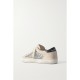 Super-Star leather-trimmed distressed glittered suede sneakers Super-Star leather-trimmed distressed glittered suede sneakers