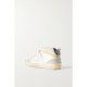 Mid Star distressed suede-trimmed leather sneakers Mid Star distressed suede-trimmed leather sneakers