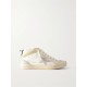 Mid Star distressed suede-trimmed leather sneakers Mid Star distressed suede-trimmed leather sneakers