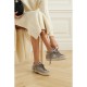 Super-Star leather-trimmed distressed glittered suede sneakers Super-Star leather-trimmed distressed glittered suede sneakers