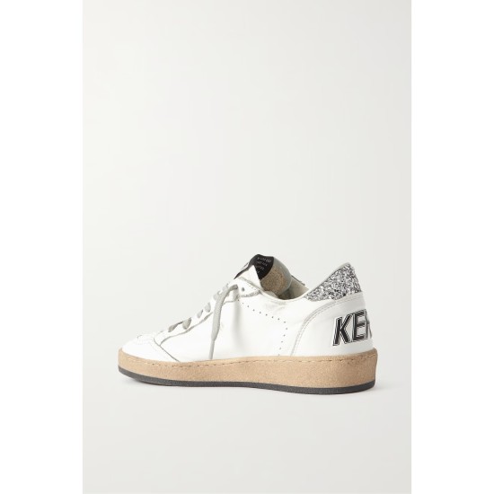 Ball Star distressed glittered leather sneakers Ball Star distressed glittered leather sneakers