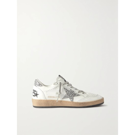 Ball Star distressed glittered leather sneakers Ball Star distressed glittered leather sneakers