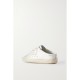 Super-Star Sabot distressed suede-trimmed leather slip-on sneakers Super-Star Sabot distressed suede-trimmed leather slip-on sneakers