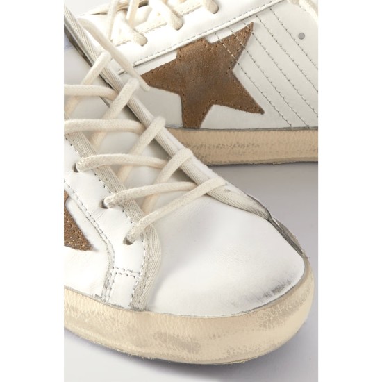 Super-Star Sabot distressed suede-trimmed leather slip-on sneakers Super-Star Sabot distressed suede-trimmed leather slip-on sneakers