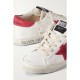 Super-Star suede-trimmed distressed leather sneakers Super-Star suede-trimmed distressed leather sneakers