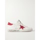 Super-Star suede-trimmed distressed leather sneakers Super-Star suede-trimmed distressed leather sneakers