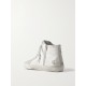 Slide distressed suede and leather high-top sneakers Slide distressed suede and leather high-top sneakers