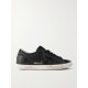 Super-Star distressed glittered leather and suede sneakers Super-Star distressed glittered leather and suede sneakers