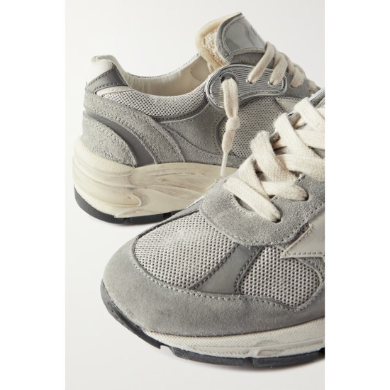 Dad-Star distressed leather-trimmed mesh and suede sneakers Dad-Star distressed leather-trimmed mesh and suede sneakers
